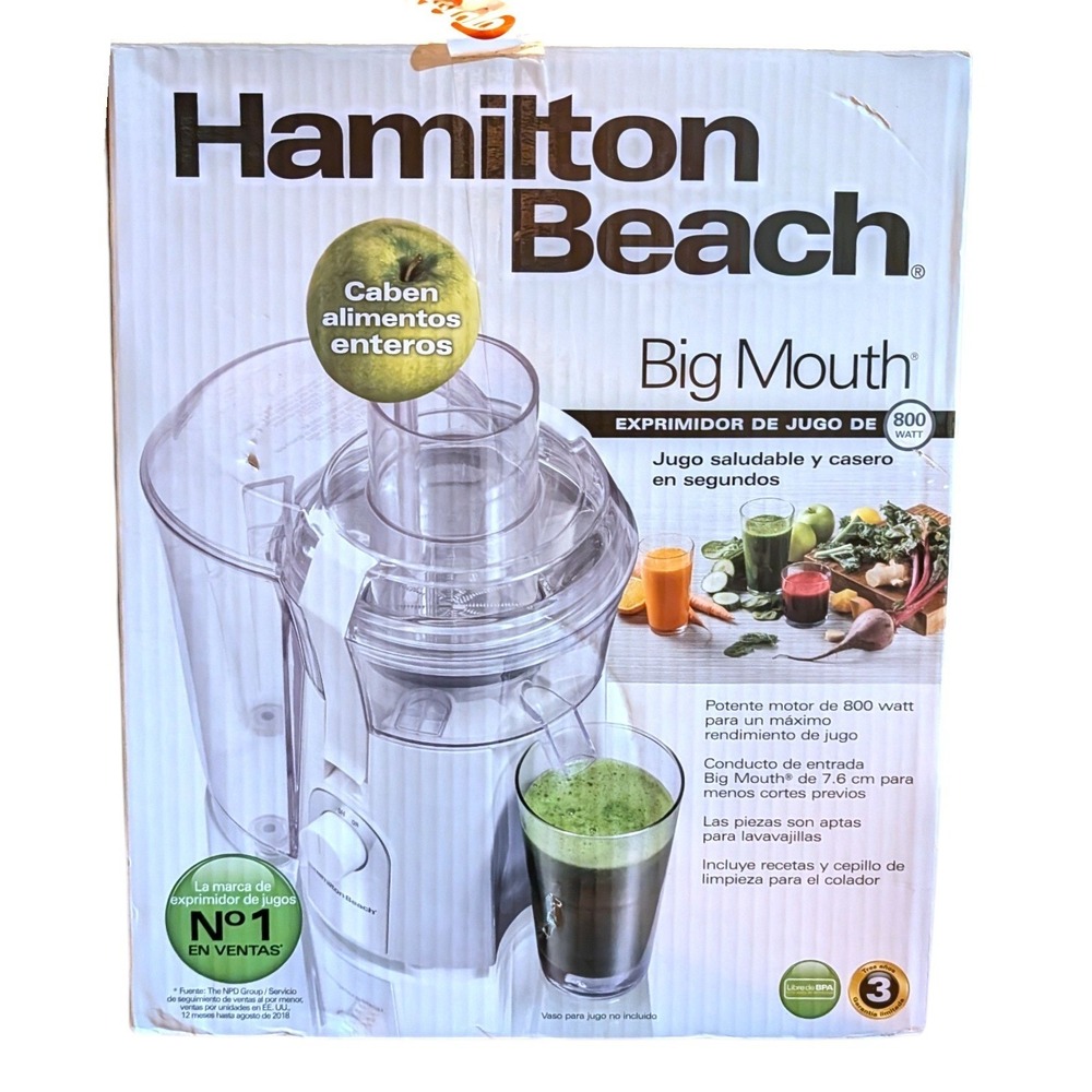 Hamilton Beach Big Mouth Juice Extractor 800W White 67702 New‎ In Box